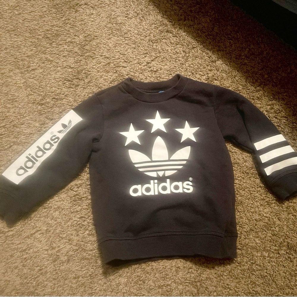 Adidas Kids Black and White Sweatshirt